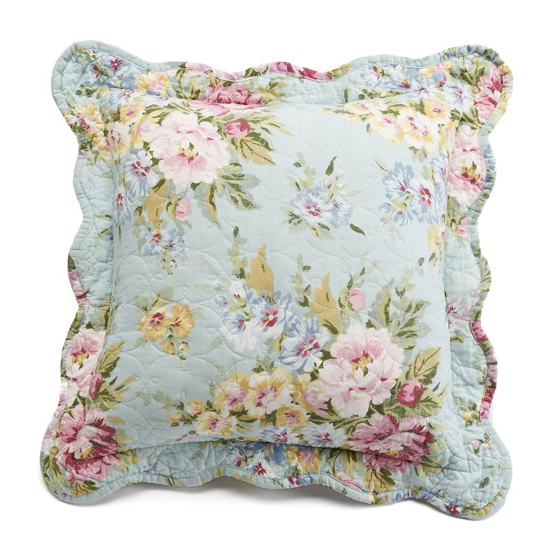 HOME CLASSICS CLAIR COUNTRY FLORAL THROW PILLOW (BLUE)