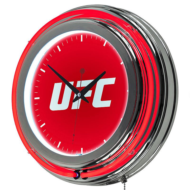 UFC Chrome Double-Ring Neon Wall Clock, Black