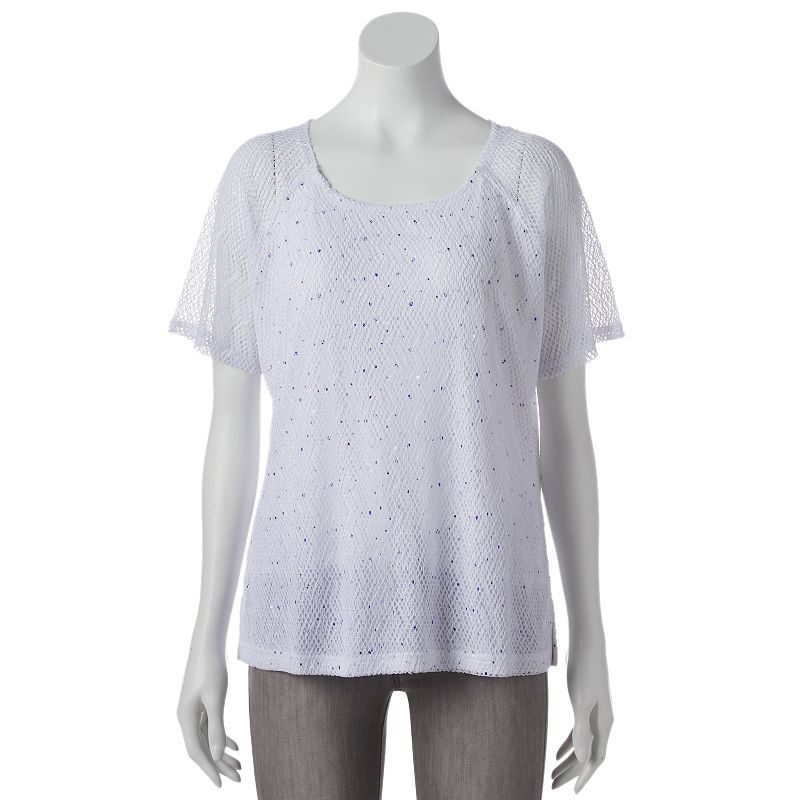 Cathy Daniels Sequined Mesh Top Women's