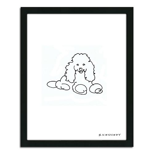 Line Drawing Wall Art : Poodle line drawing framed wall art