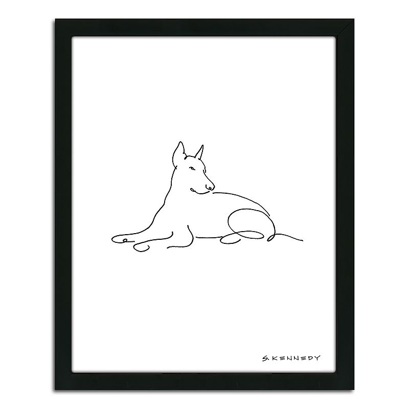 Line Drawing Wall Art : Doberman line drawing framed wall art dealtrend