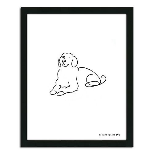 Line Drawing Wall Art : Golden retriever line drawing framed wall art
