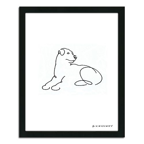 Line Drawing Wall Art : Rottweiler line drawing framed wall art