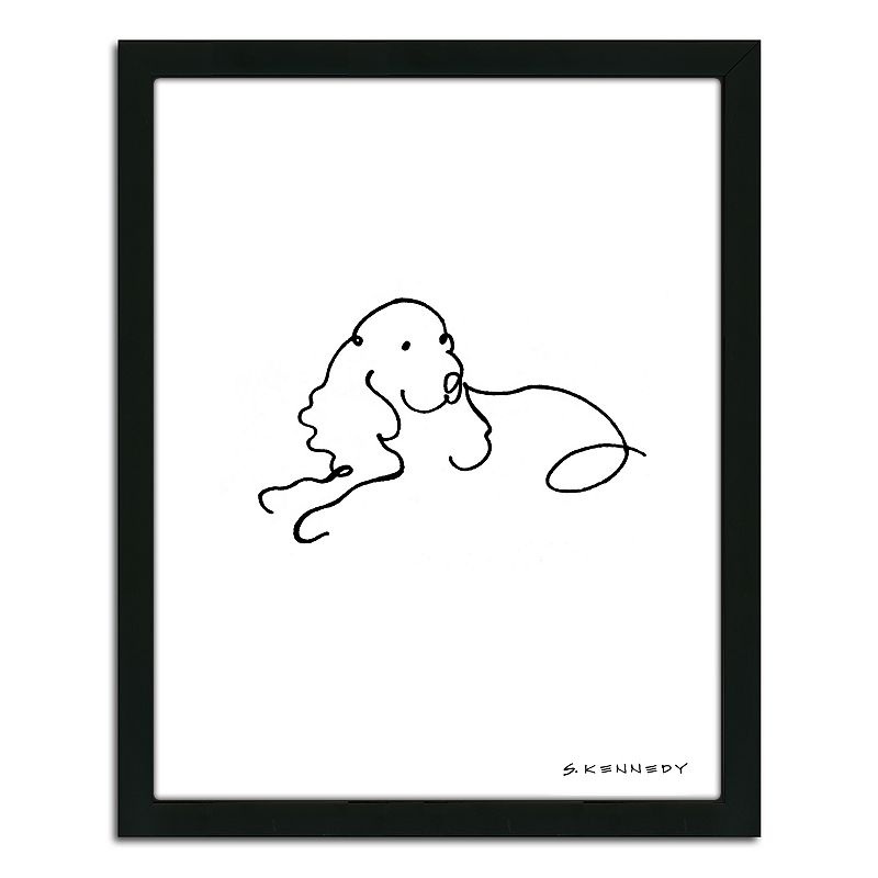 Line Drawing Wall Art : Spaniel line drawing framed wall art dealtrend