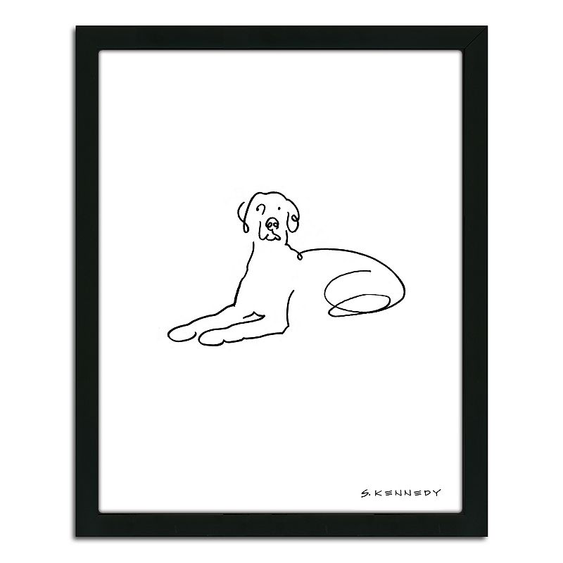 Line Drawing Wall Art : Weimaraner line drawing framed wall art dealtrend