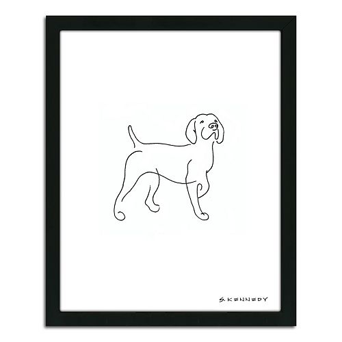 Line Drawing Wall Art : Pointer line drawing framed wall art