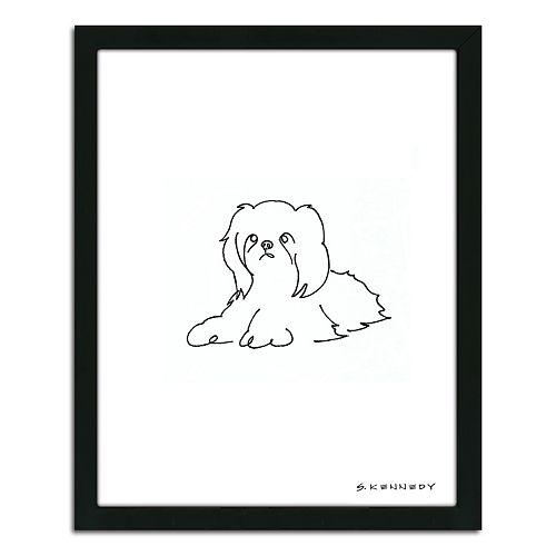 Line Drawing Wall Art : Shih tzu line drawing framed wall art