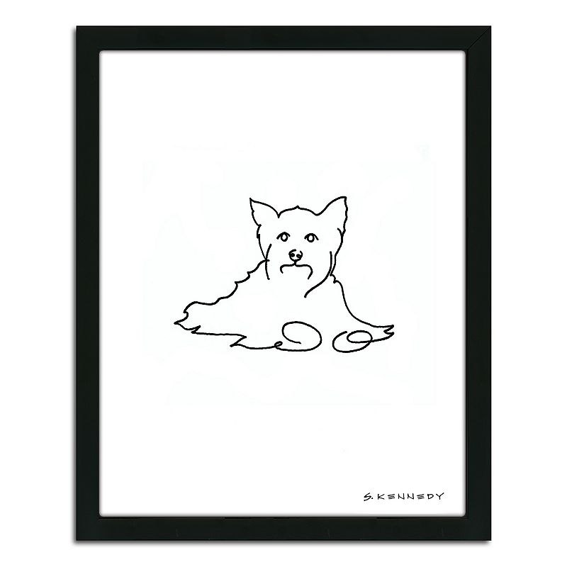 Line Drawing Wall Art : Yorkie line drawing quot framed wall art