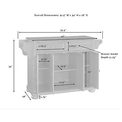 Crosley Furniture Alexandria Steel-Top Kitchen Island