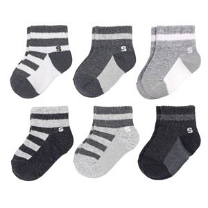 Baby Boy / Toddler Boy Jumping Beans® 6-pk. Striped Quarter-Crew Socks