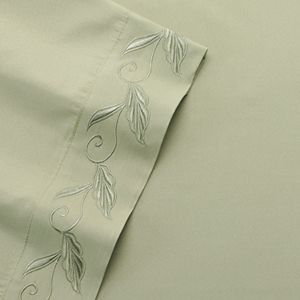 Fleur-de-Scroll Embroidery Microfiber Sheets