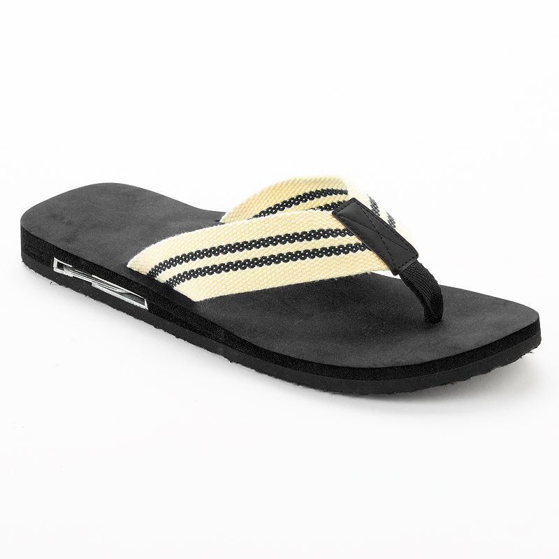 Striped Twill Flip-Flops - Men