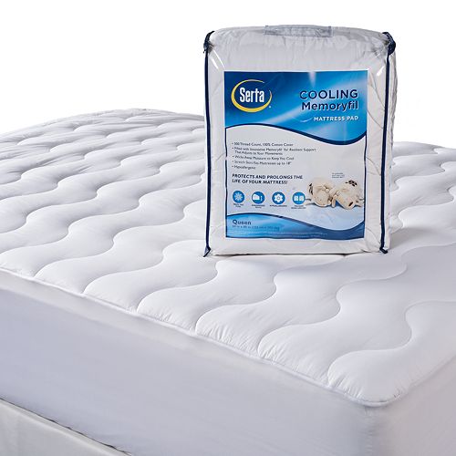 Serta 300Thread Count Cooling Memory Fiber DeepPocket Mattress Pad