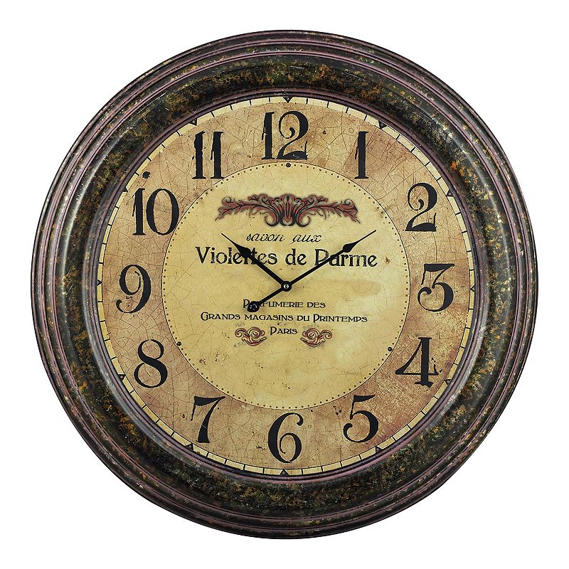 Sterling Violettes De Parme Paris Wall Clock, Brown