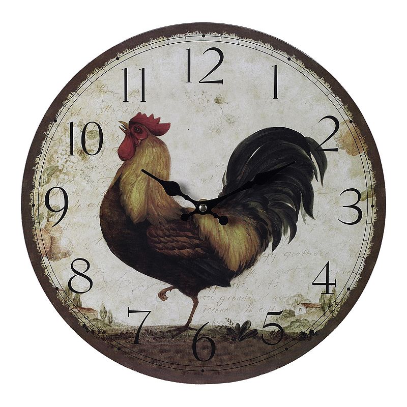 Sterling Rooster Wall Clock, Multicolor