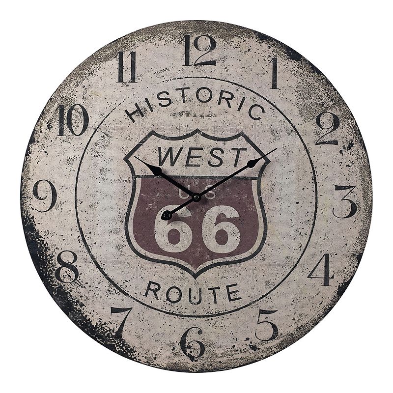 Sterling Route 66 Wall Clock, Black