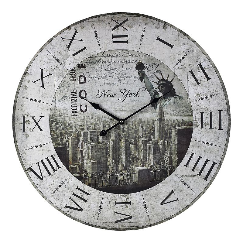 Sterling New York Wall Clock, Black