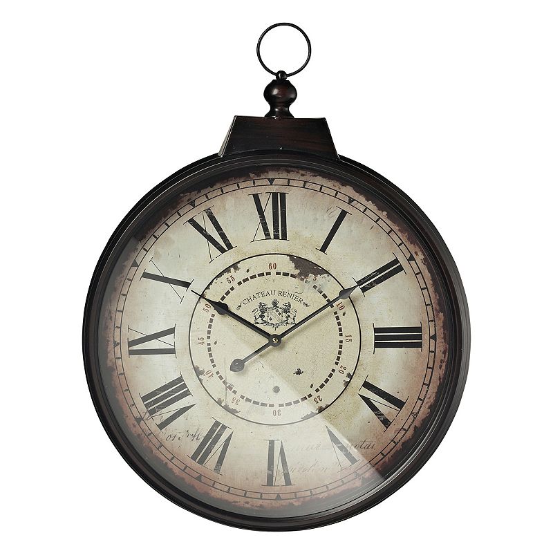 Sterling Chateau Reiner Wall Clock, Beig\/Green (Beig\/Khaki)