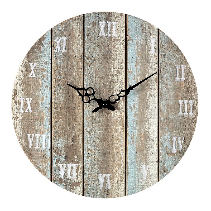 Sterling Weathered Wood Wall Clock, Brown