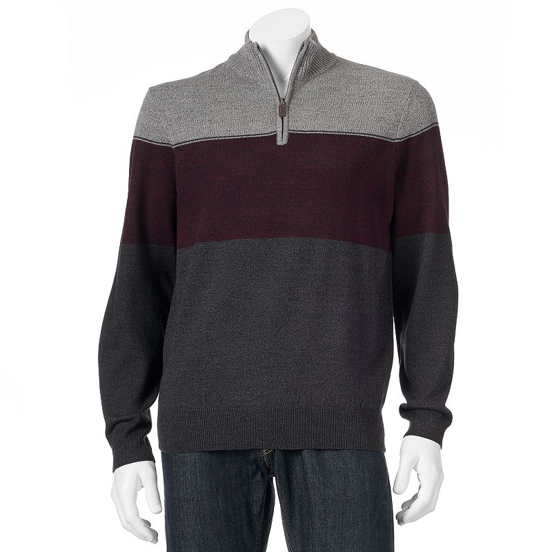 DOCKERS COLORBLOCK SWEATER MEN, SIZE L (STEELHEAD)