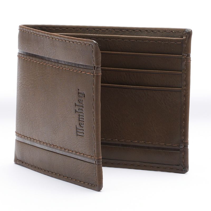 Wembley Traveler Brown Leather Bifold Wallet - Men