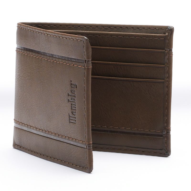 Wembley Traveler Brown Leather Bifold Wallet Men