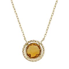 Citrine 14k Gold Necklace by