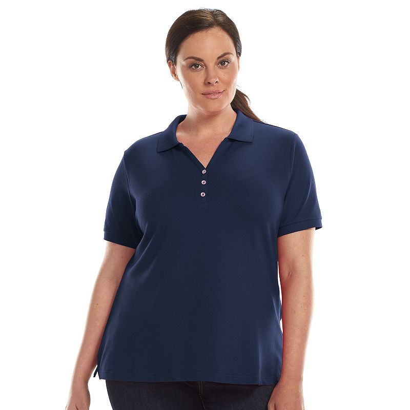 CROFT & BARROW CLASSIC BABY PIQUE POLO - WOMEN'S PLUS SIZE, SIZE: