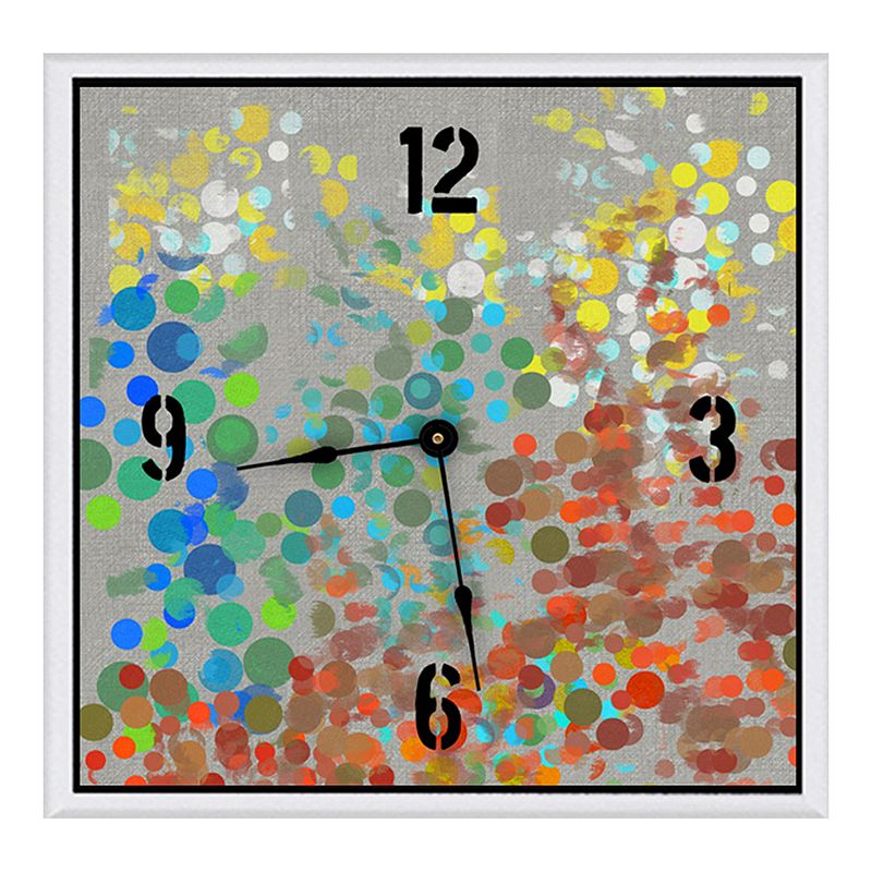 Colorful Circles Art Wall Clock, Grey