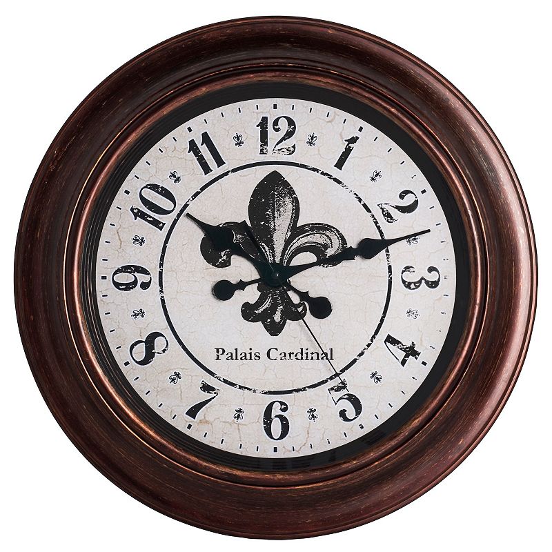 Fleur-de-Lis Wall Clock, Black