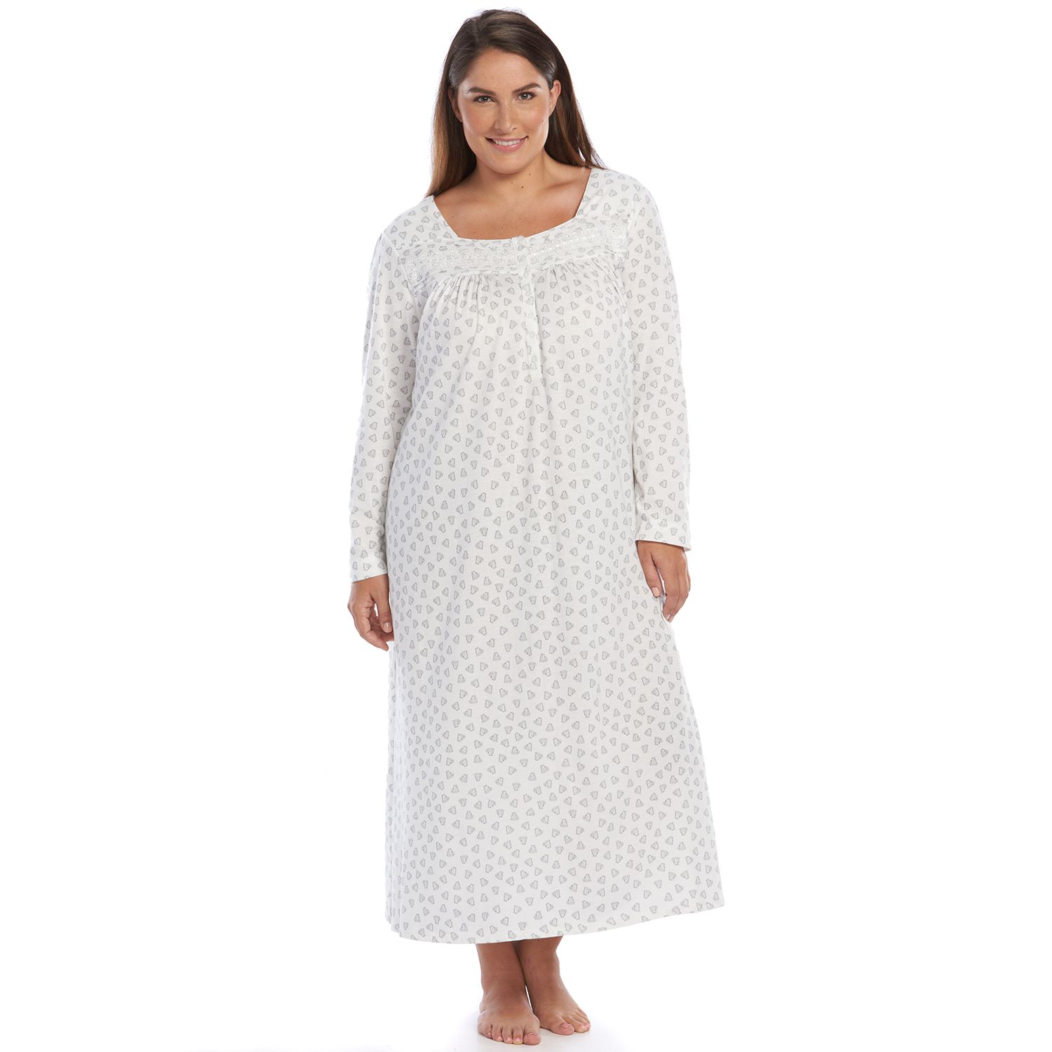 plus size long sleeve night gowns