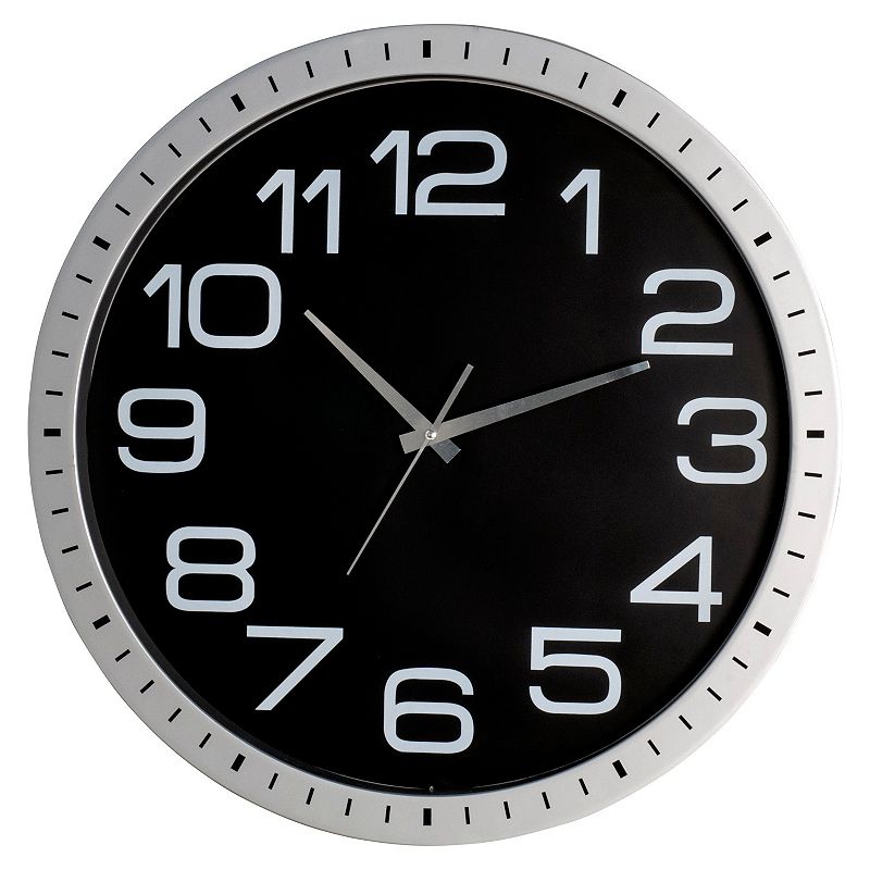 Chrome Wall Clock, Black