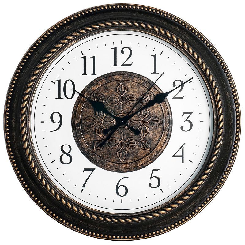 Medallion Wall Clock, White