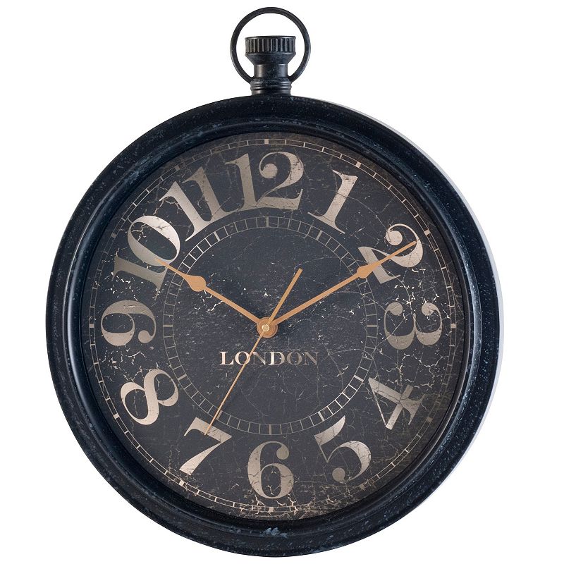 Pocket Watch Wall Clock, Black