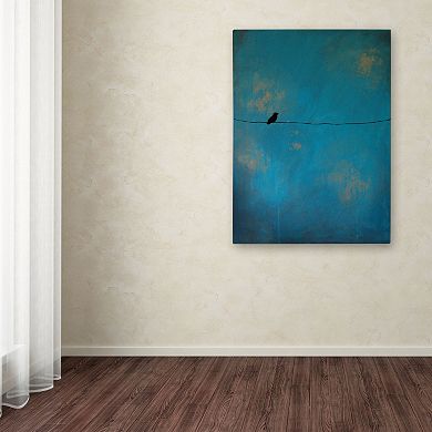 Trademark Fine Art ''Lone Bird Blue'' Canvas Wall Art
