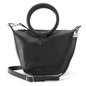 ili Leather Double-Ring Crossbody Bag