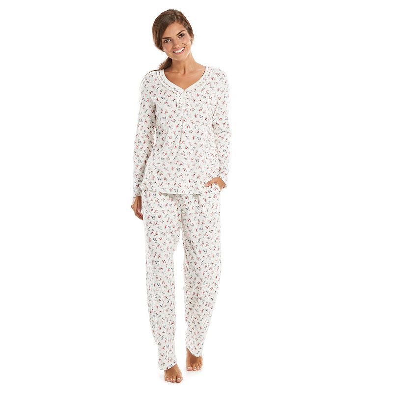 Chaps Pajamas Cotton Knit Henley Pajama Gift Set Women's