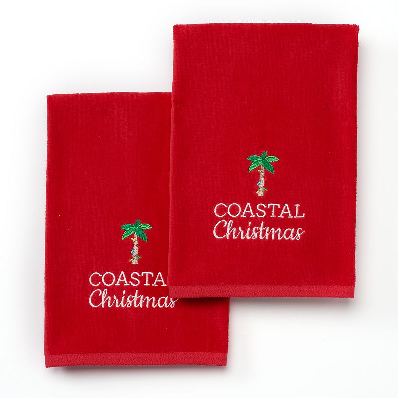 St. Nicholas Square® ''Coastal Christmas'' 2pk. Hand Towels