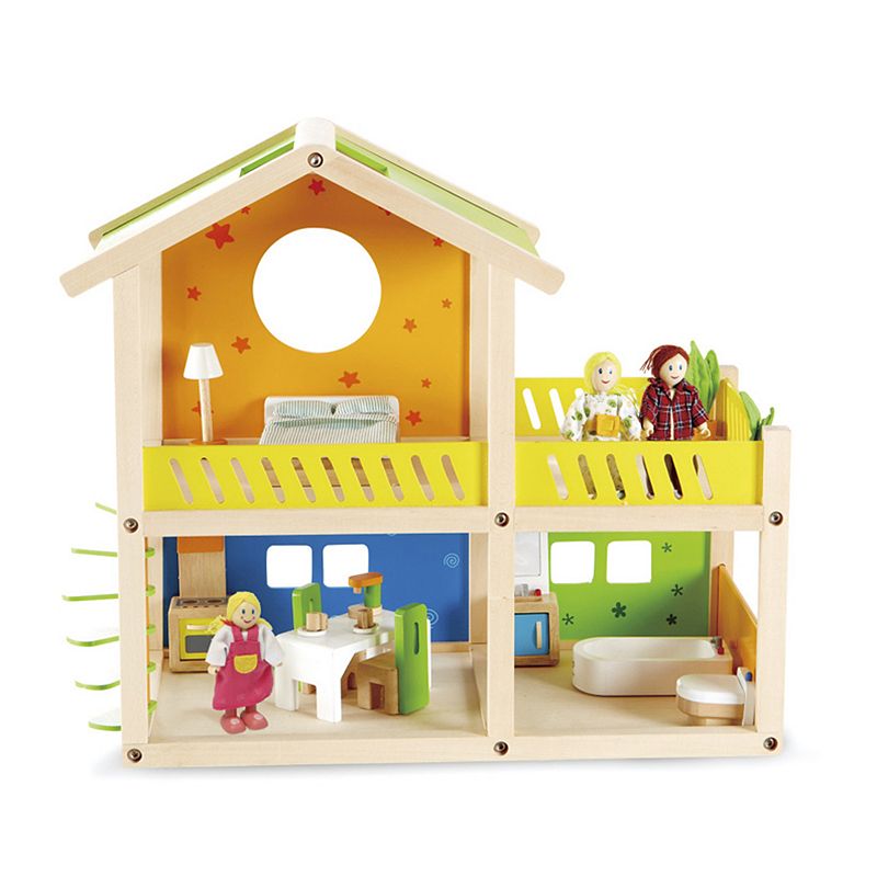 Hape Happy Villa Cottage Dollhouse Set, Multicolor