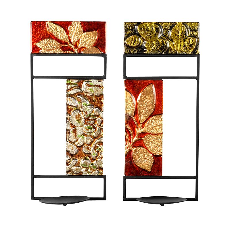 Elements 2-piece Embossed Candle Wall Sconce Set