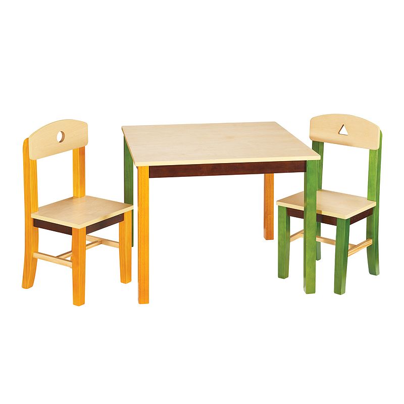 Guidecraft See & Store Table & Chairs Set, Earth