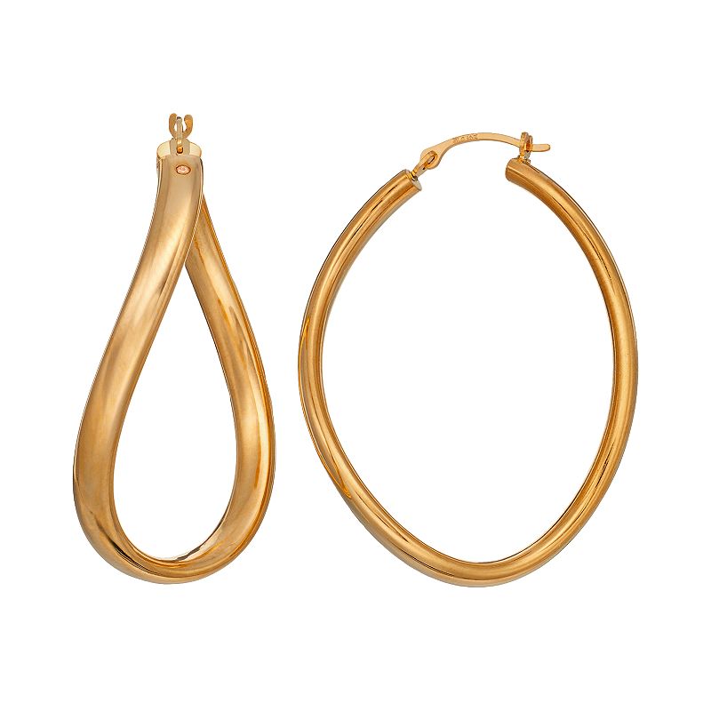 14k Gold Oval Hoop Earrings | Kohl&#39;s