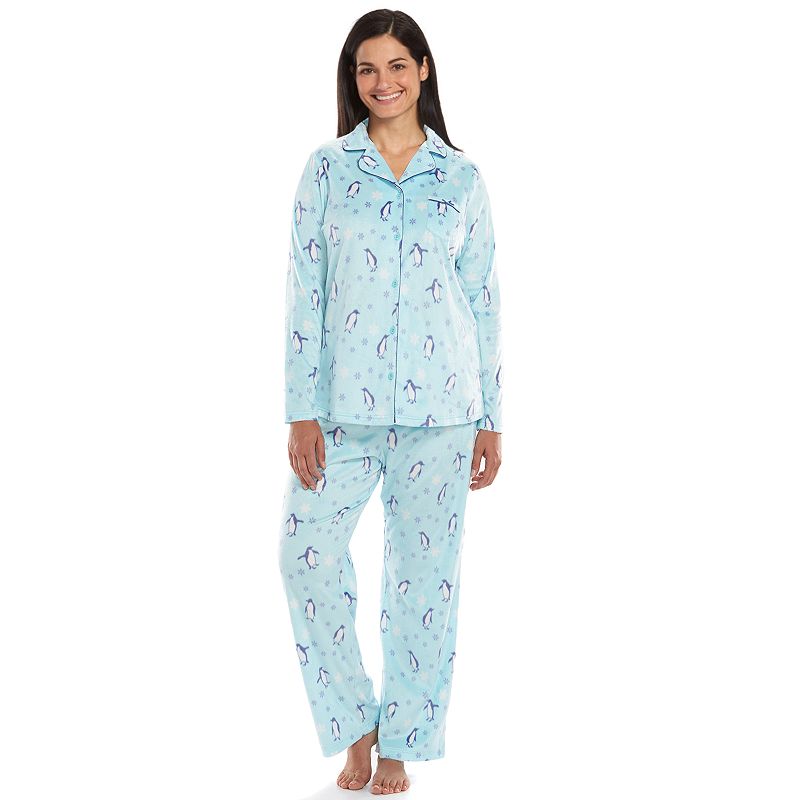 CROFT & BARROW PAJAMAS: PLUSH FLEECE NOTCH COLLAR PAJAMA GIFT SET