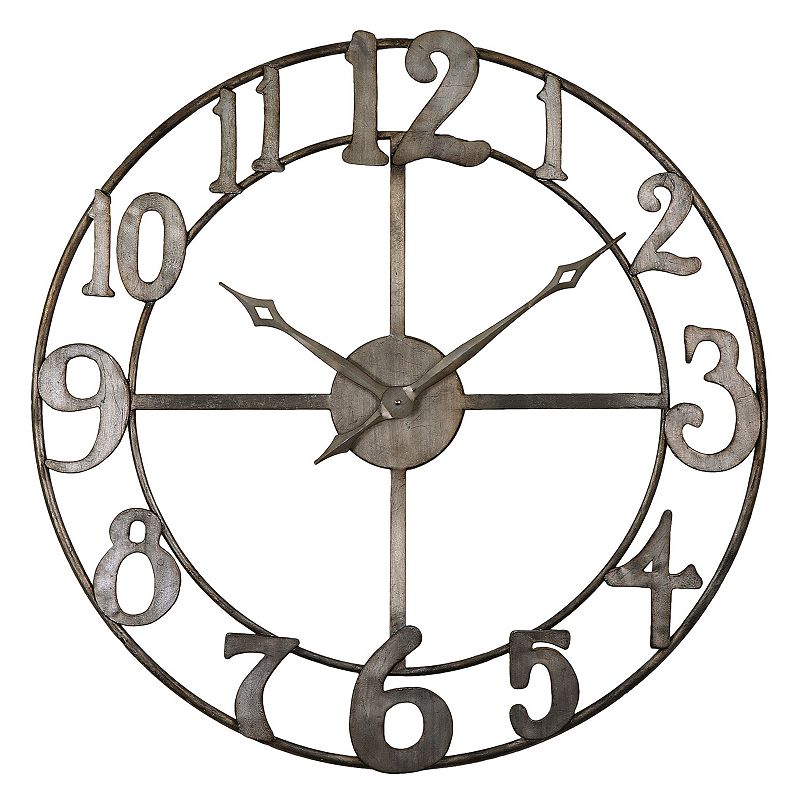 Delevan Wall Clock, Silver