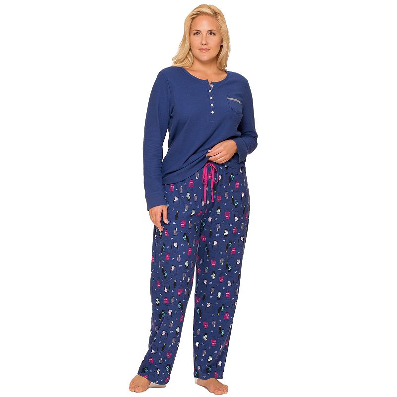 Plus Size Cuddl Duds Pajamas: Cabin Cozy Thermal Pajama Set