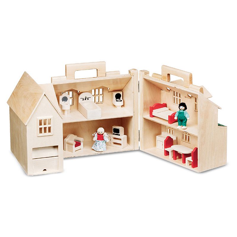 Melissa & Doug Fold & Go Dollhouse, Multicolor