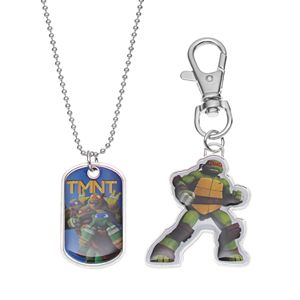 Teenage Mutant Ninja Turtles Kids Dog Tag Necklace, Key Chain & Keepsake Tin Set