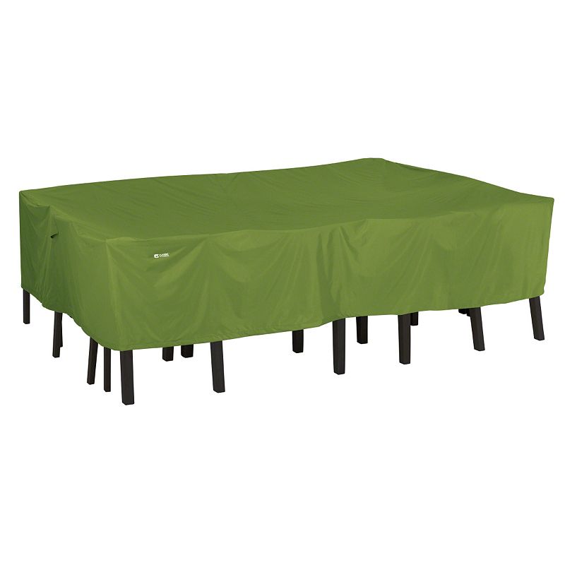 Outdoor Classic Accessories Sodo Rectangular \/ Oval Patio Table and Chair Set Cover, Green