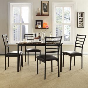 HomeVance 5-piece Stinson Faux Marble Dining Set