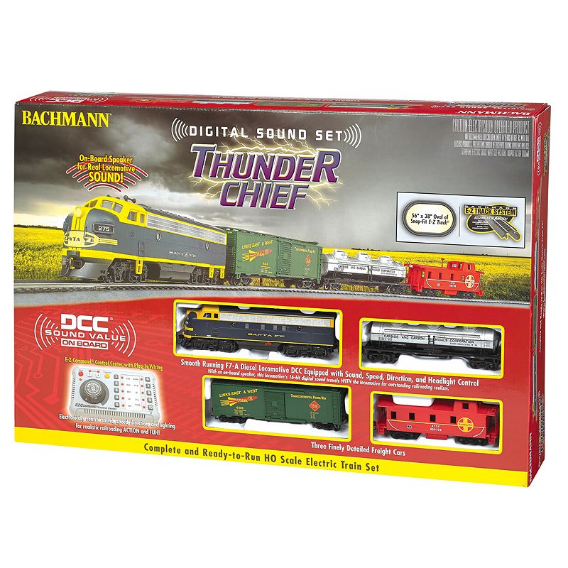 Bachmann Trains Thunder Chief HO Scale Electric Train Set, Multicolor